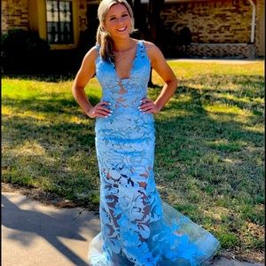 Jovani prom dress baby blue lace size 00